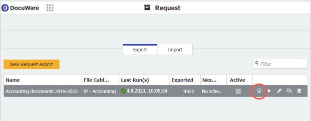 Download exported documents